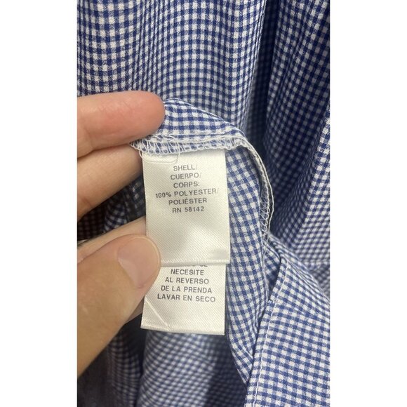 London Times NEW Women's Gingham Smocked Top Midi Dress Blue Size Medium - Picture 9 of 11